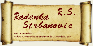 Radenka Štrbanović vizit kartica